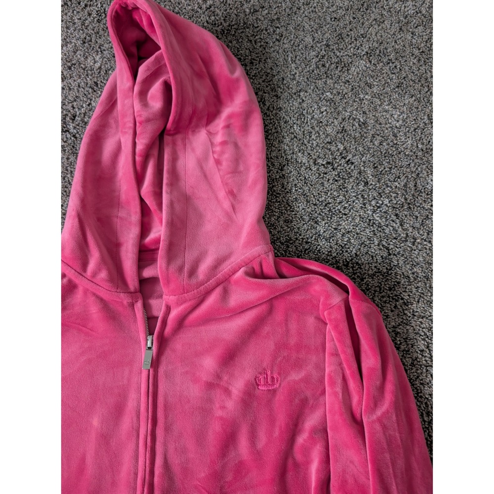 Juicy by Juicy Couture Hot Pink Velour Tracksuit Hoodie Joggers Set XL - Picture 3 of 7